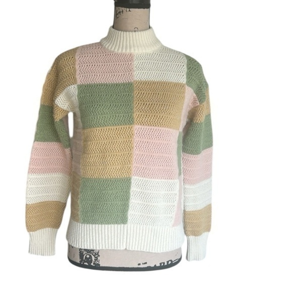 Greylin Colorblock Pastel Sweater Size XS